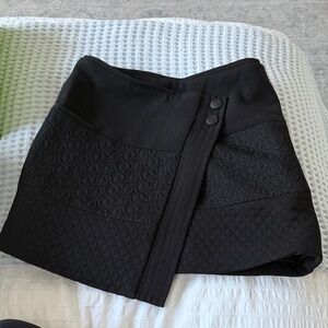 Black CAbi Quilted Snap Wrap Mini Skirt with Pocket